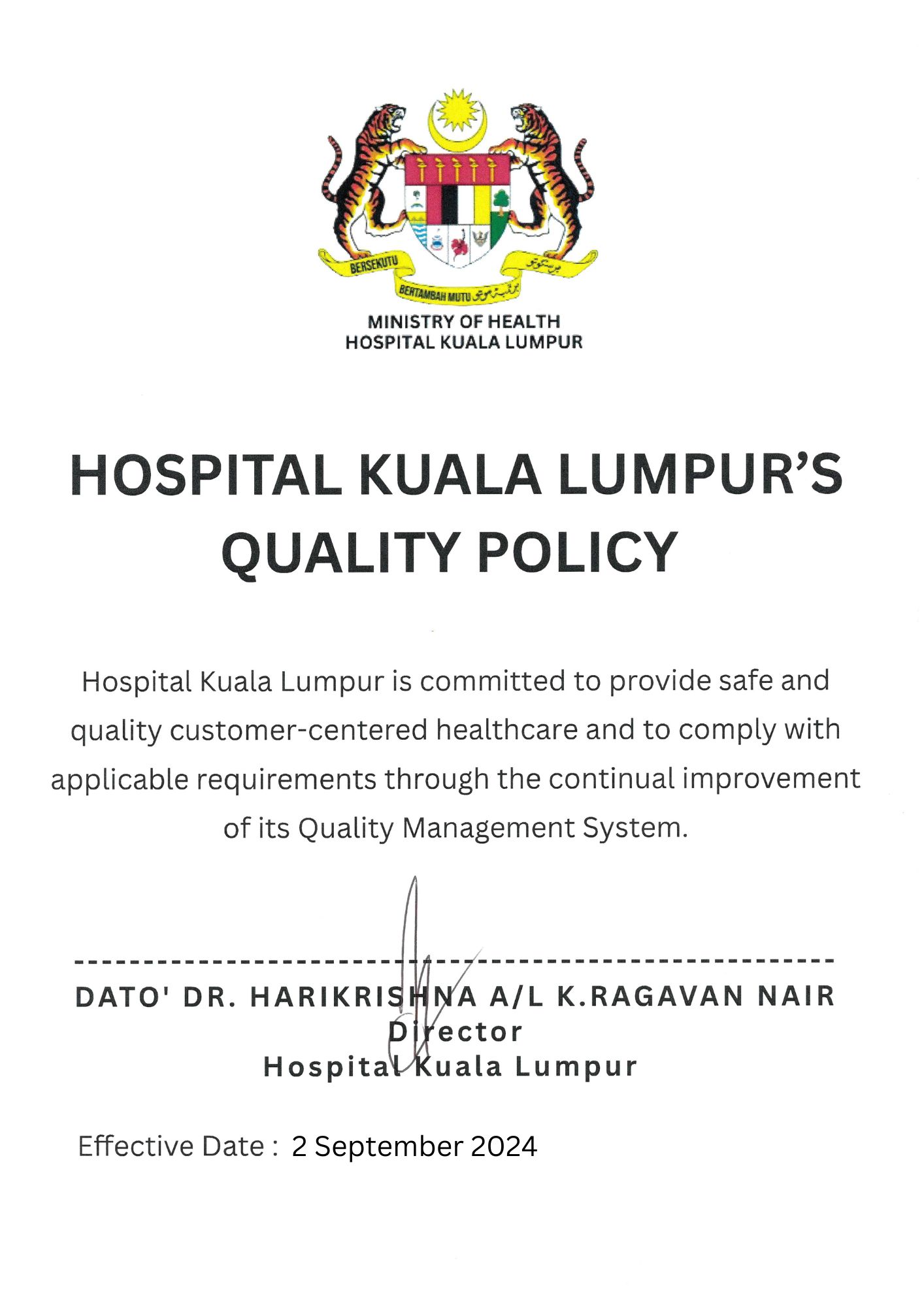 HKL Quality Policy